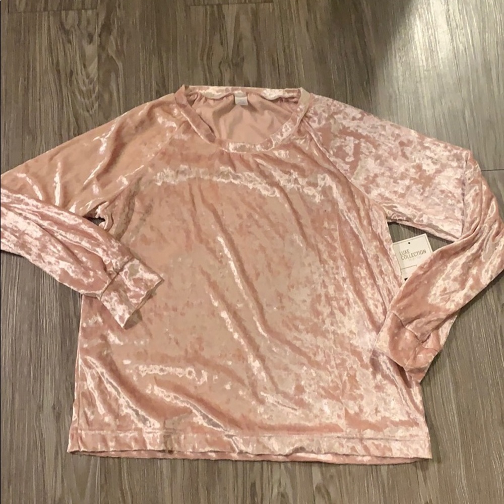 Pink Crushed Velvet Top